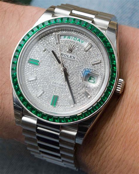 rolex day date emerald|rolex day date 40 presidential.